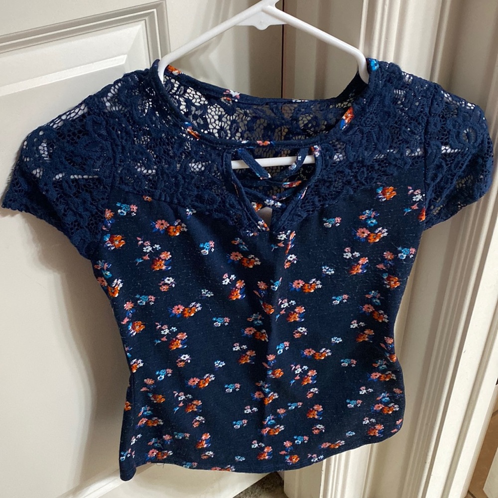 Floral and lace blouse